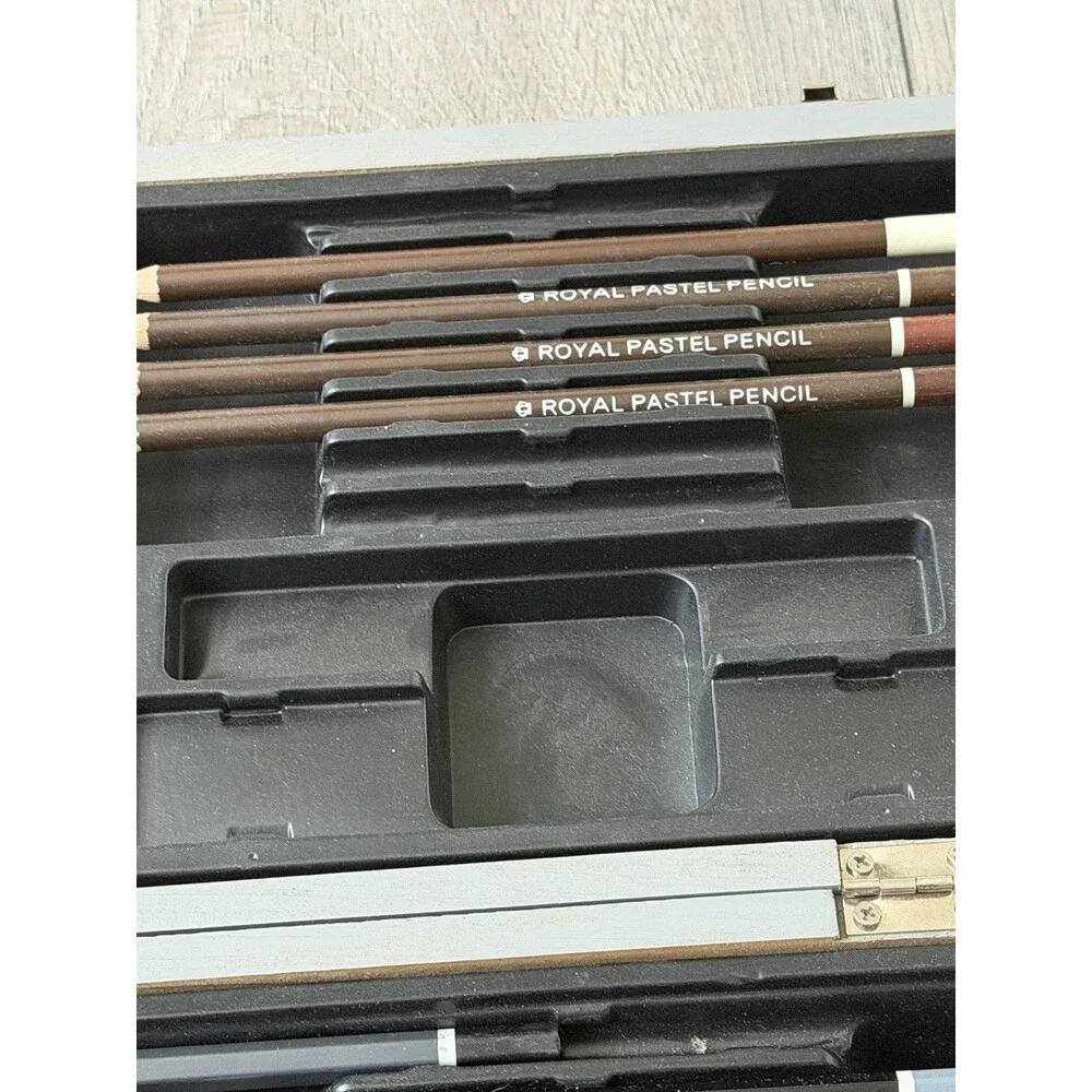 Royal & Langnickel Drawing Sketching Art Set Wood Case Graphite Charcoal Pastel